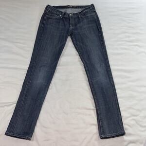 7 For All Mankind Jeans Womens Size 29 Blue Denim Low Rise Straight Leg USA Made